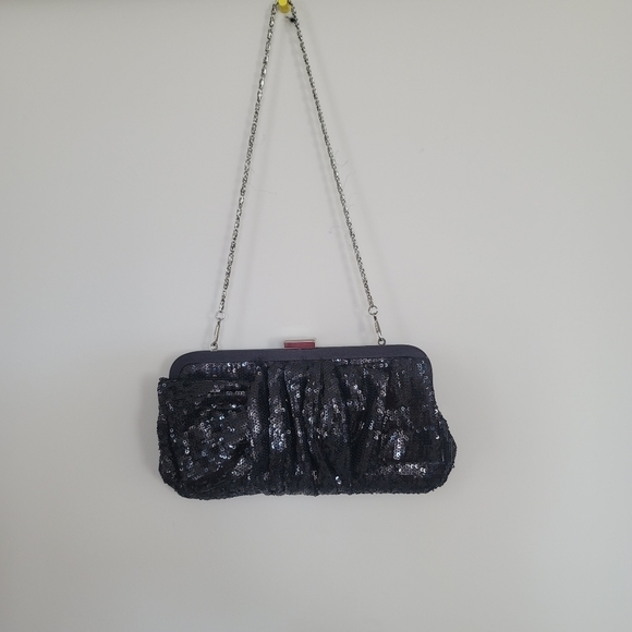 PINK and Tlx Black Sequin Clutch Evening Bag - Picture 7 of 9